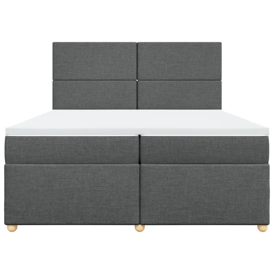 Sommier à lattes de lit avec matelas Gris foncé 200x200cm Tissu - 6