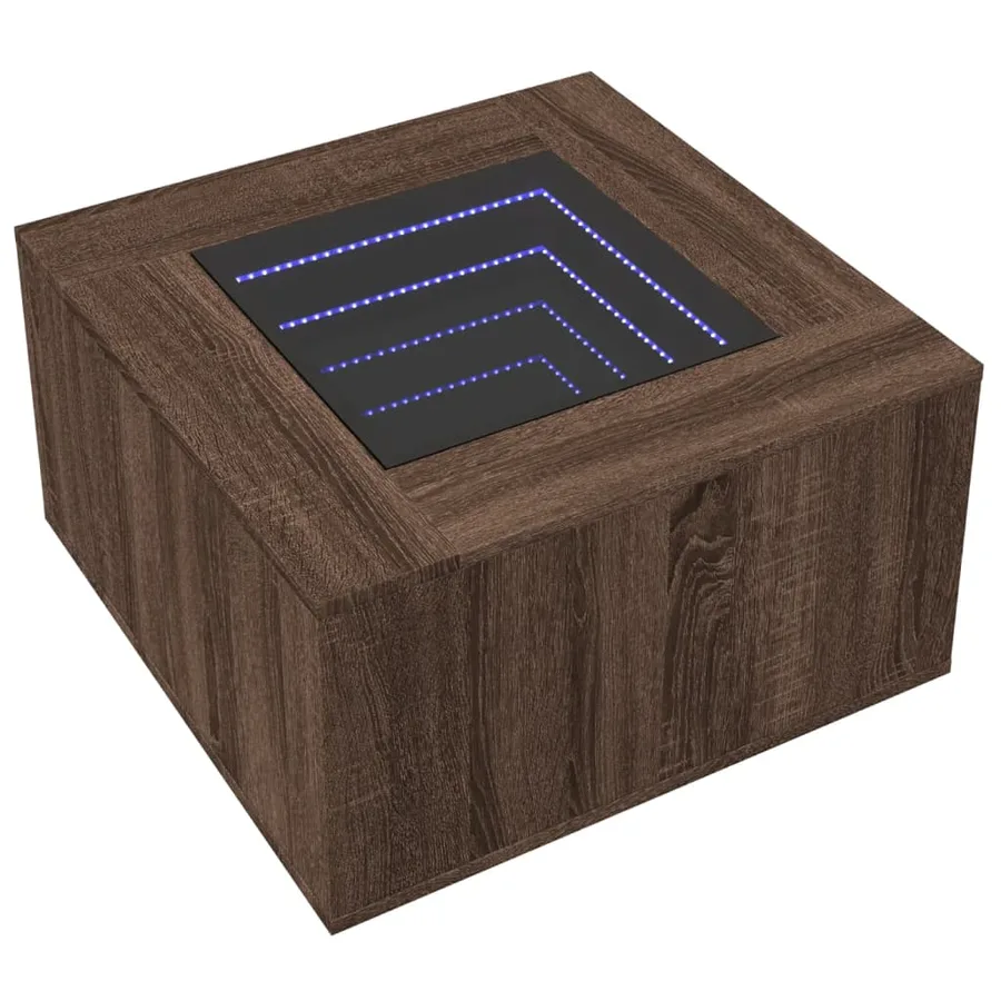 Table basse avec LED chêne marron 60x60x40 cm bois d'ingénierie - 3