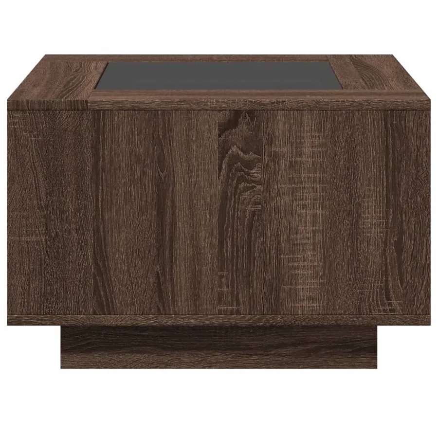 Table basse avec LED chêne marron 60x60x40 cm bois d'ingénierie - 6
