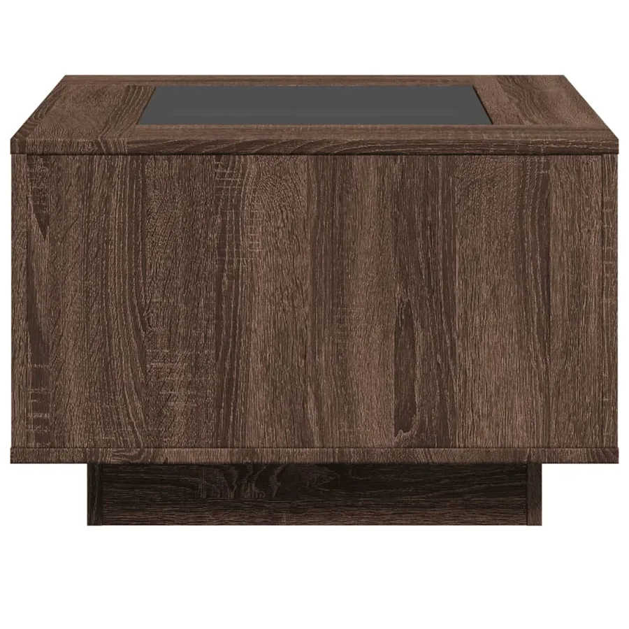 Table basse avec LED chêne marron 60x60x40 cm bois d'ingénierie - 7