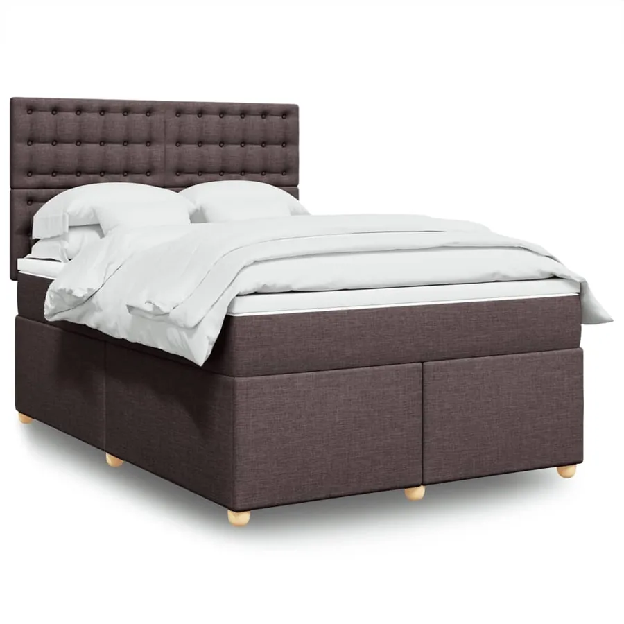Sommier à lattes de lit avec matelas Marron foncé 140x190 cm