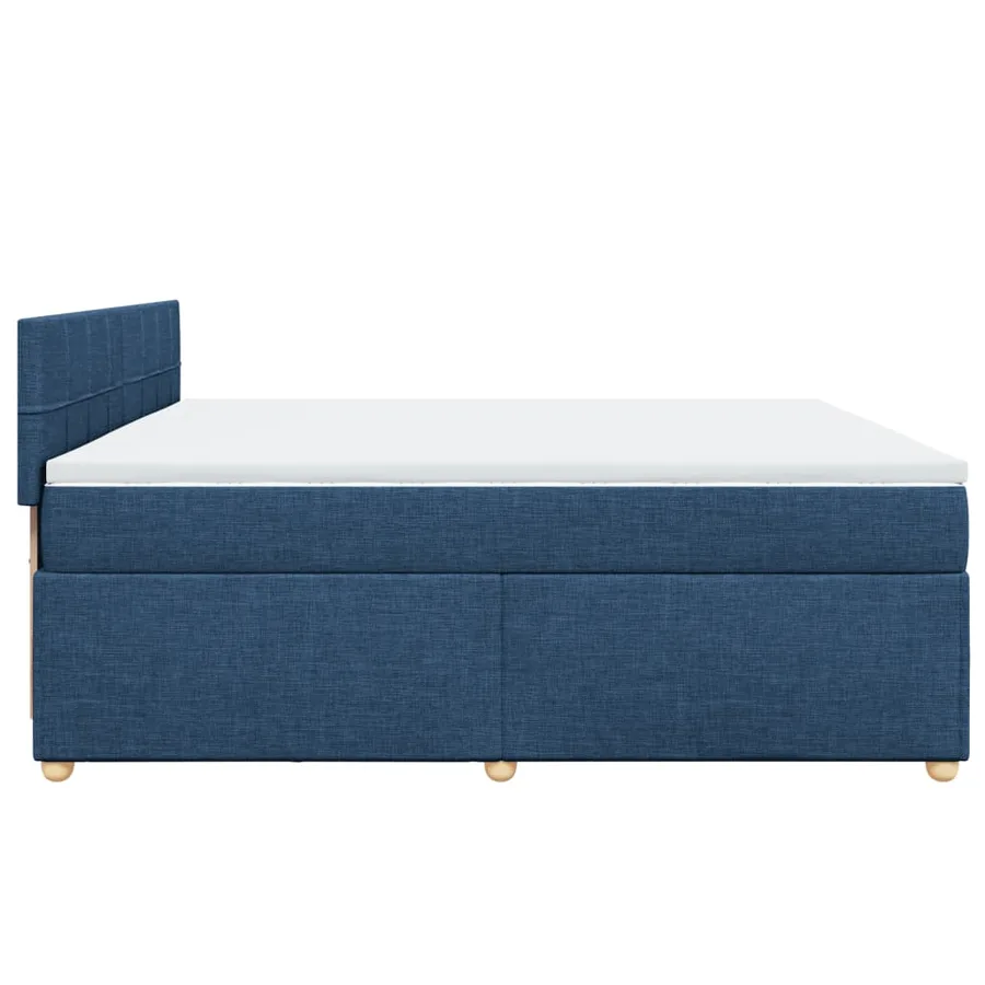 Sommier à lattes de lit avec matelas Bleu 200x200 cm Tissu - 5