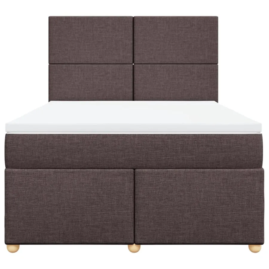 Sommier à lattes de lit avec matelas Marron foncé 140x190 cm - 4