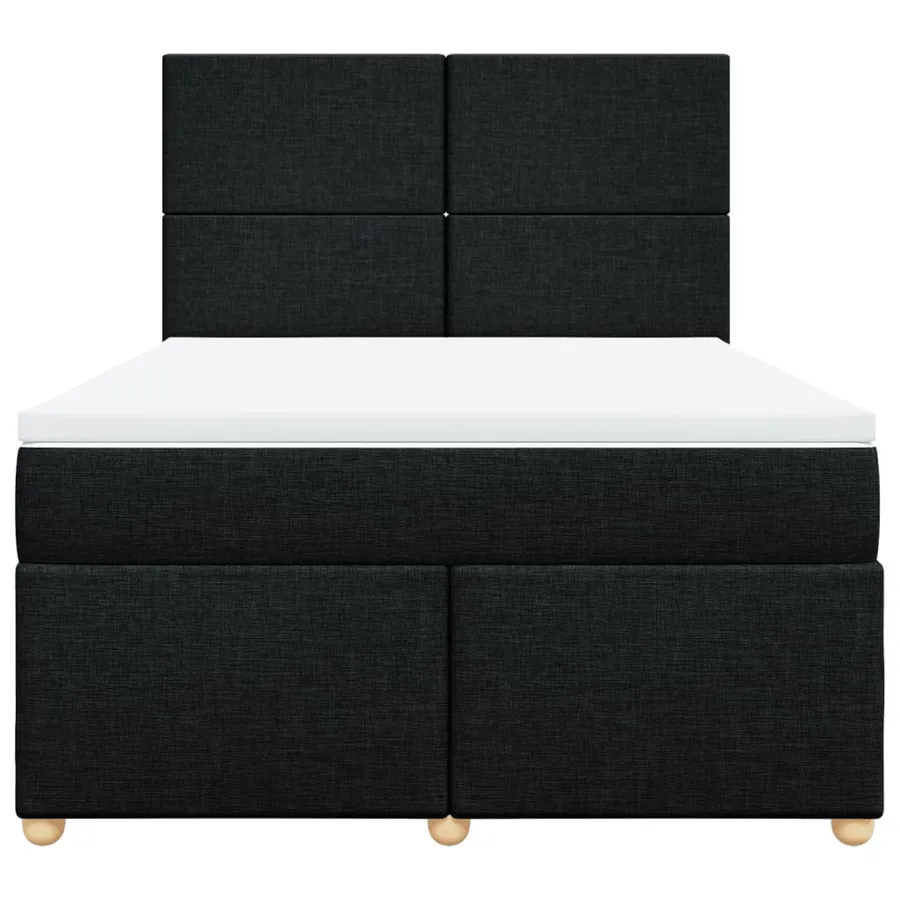 Sommier à lattes de lit avec matelas Noir 140x200 cm Tissu - 6
