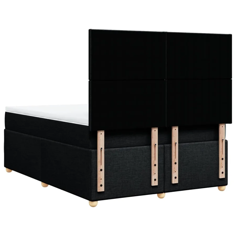 Sommier à lattes de lit avec matelas Noir 140x200 cm Tissu - 8