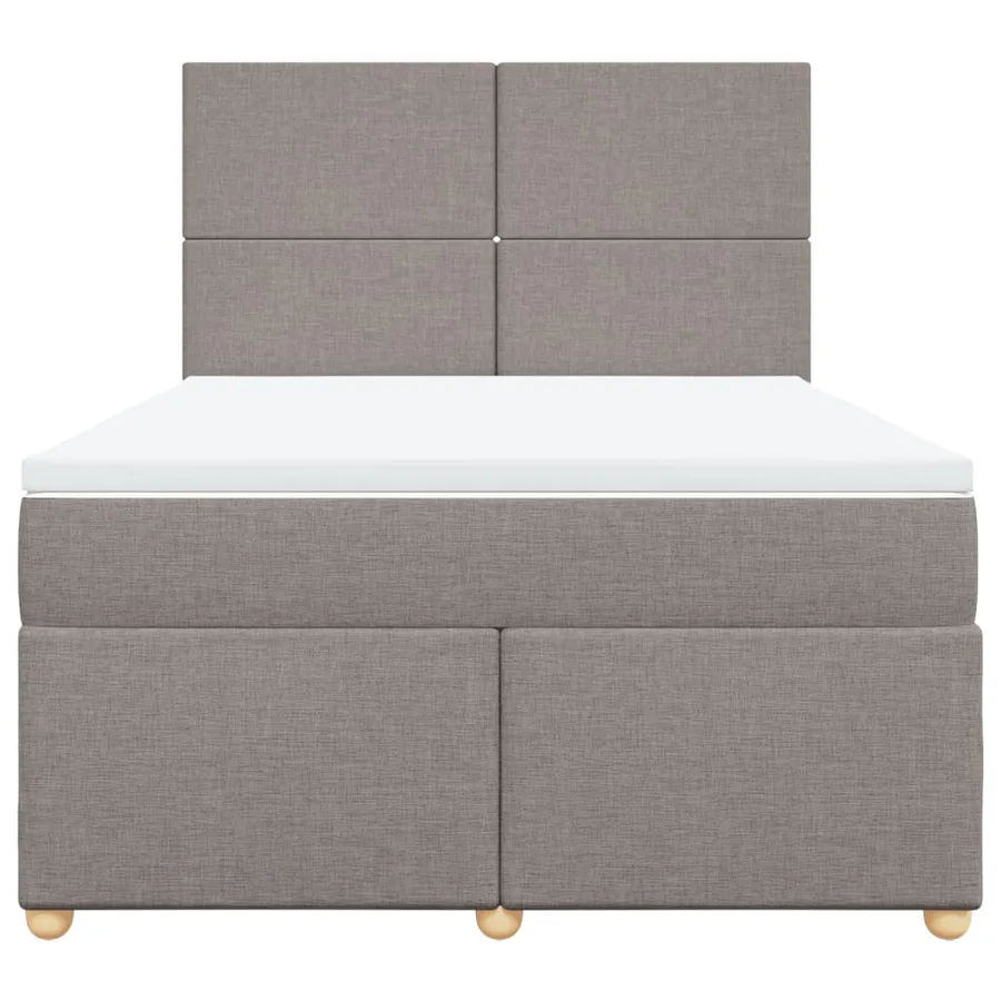 Sommier à lattes de lit avec matelas Taupe 140x190 cm Tissu - 6
