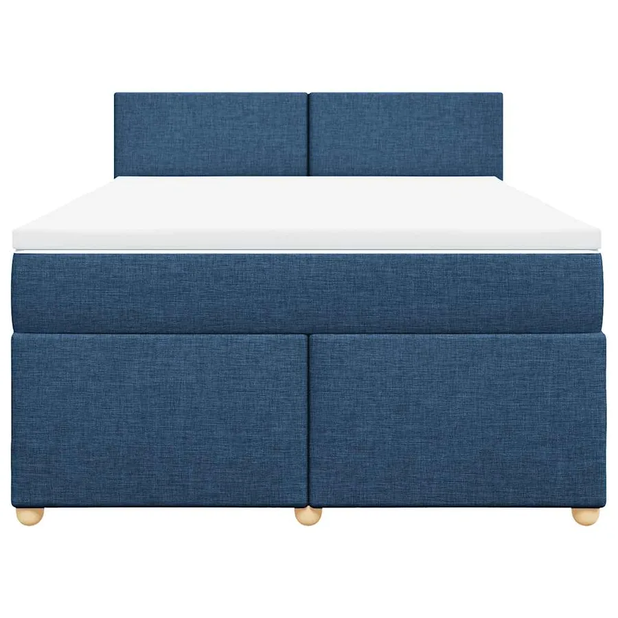 Sommier à lattes de lit avec matelas Bleu 140x190 cm Tissu - 6