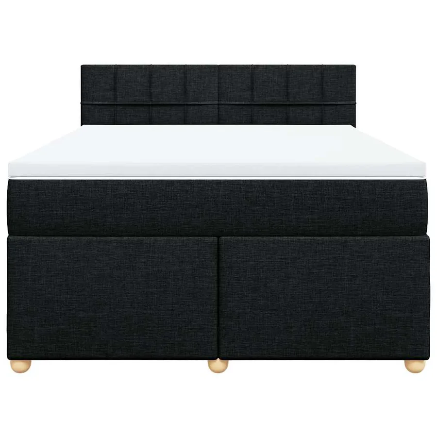 Sommier à lattes de lit avec matelas Noir 140x190 cm Tissu - 4