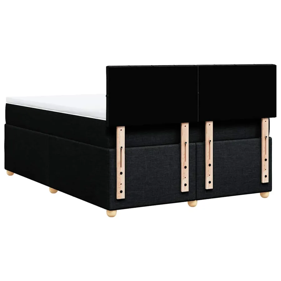 Sommier à lattes de lit avec matelas Noir 140x190 cm Tissu - 6