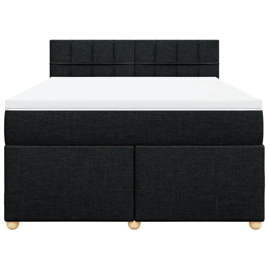 Sommier à lattes de lit avec matelas Noir 140x200 cm Tissu - 4