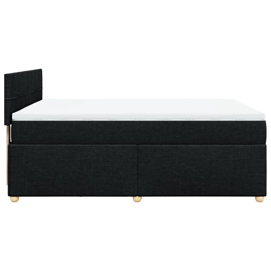 Sommier à lattes de lit avec matelas Noir 140x200 cm Tissu - 5