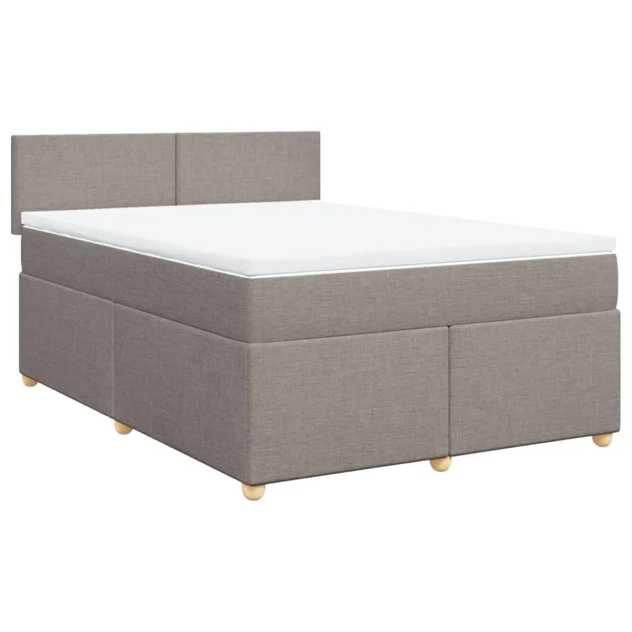 Sommier à lattes de lit avec matelas Taupe 140x200 cm Tissu - 3