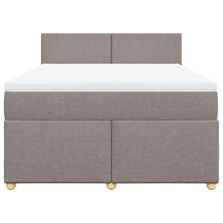 Sommier à lattes de lit avec matelas Taupe 140x200 cm Tissu - 6