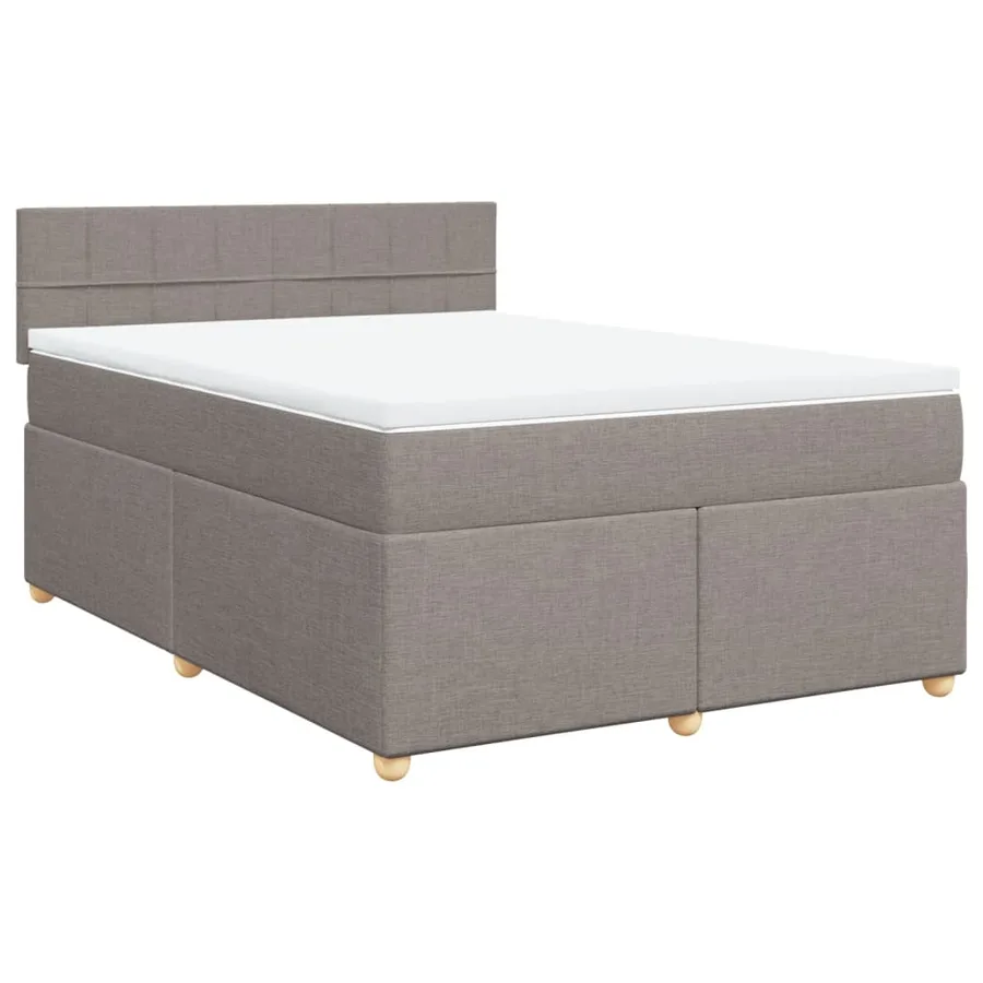 Sommier à lattes de lit avec matelas Taupe 140x200 cm Tissu - 2