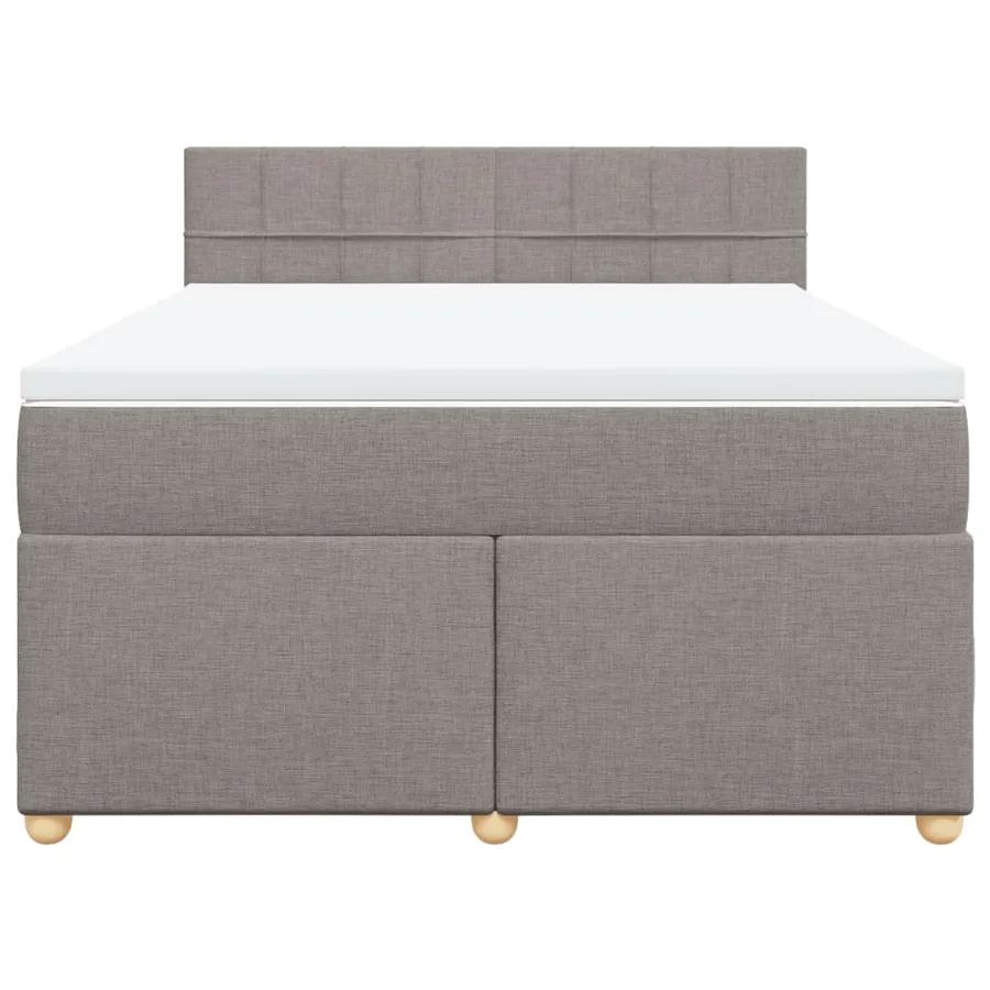 Sommier à lattes de lit avec matelas Taupe 140x200 cm Tissu - 4