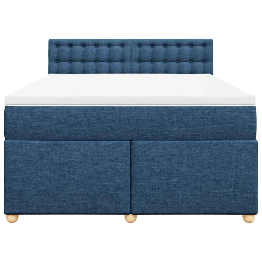 Sommier à lattes de lit avec matelas Bleu 140x190 cm Tissu - 6