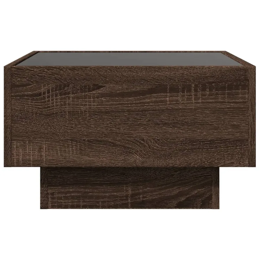 Table basse avec LED chêne marron 50x50x30 cm bois d'ingénierie - 6