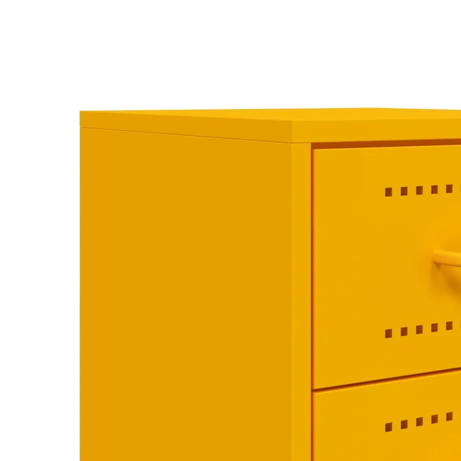 Table de chevet jaune moutarde 36x39x60,5 cm acier - 10