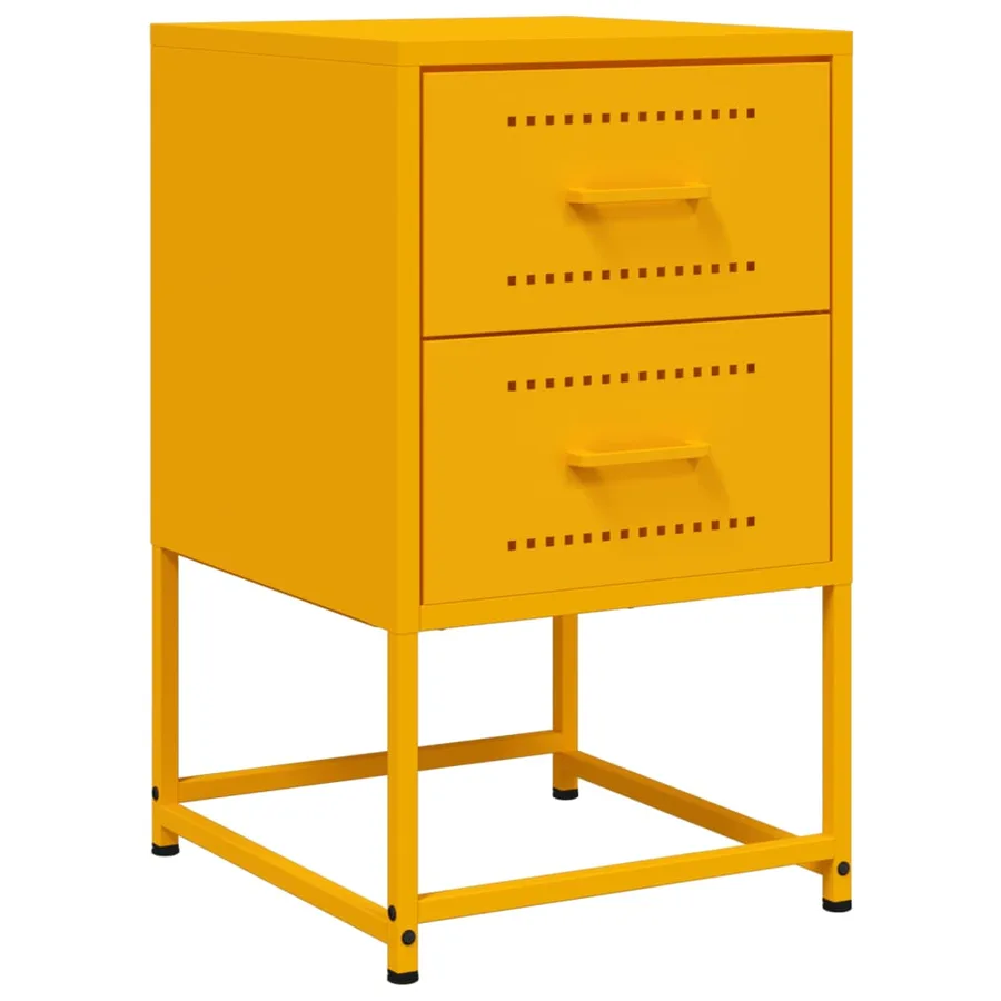 Table de chevet jaune moutarde 36x39x60,5 cm acier - 2