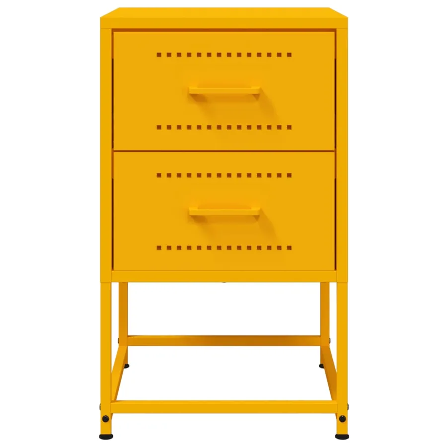 Table de chevet jaune moutarde 36x39x60,5 cm acier - 6