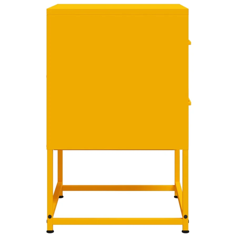 Table de chevet jaune moutarde 36x39x60,5 cm acier - 7