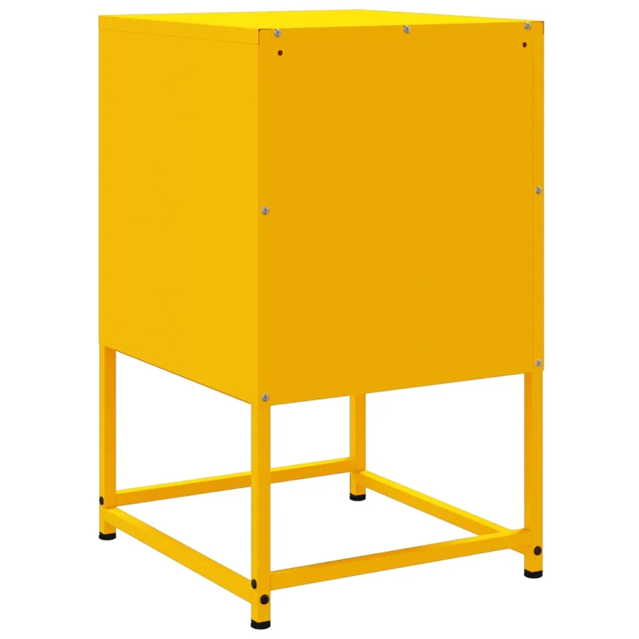Table de chevet jaune moutarde 36x39x60,5 cm acier - 8
