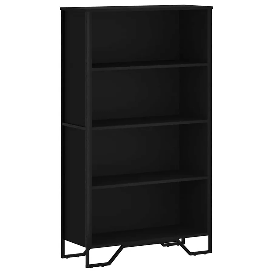 Bibliothèque noir 80x31x137,5 cm bois d'ingénierie - 2