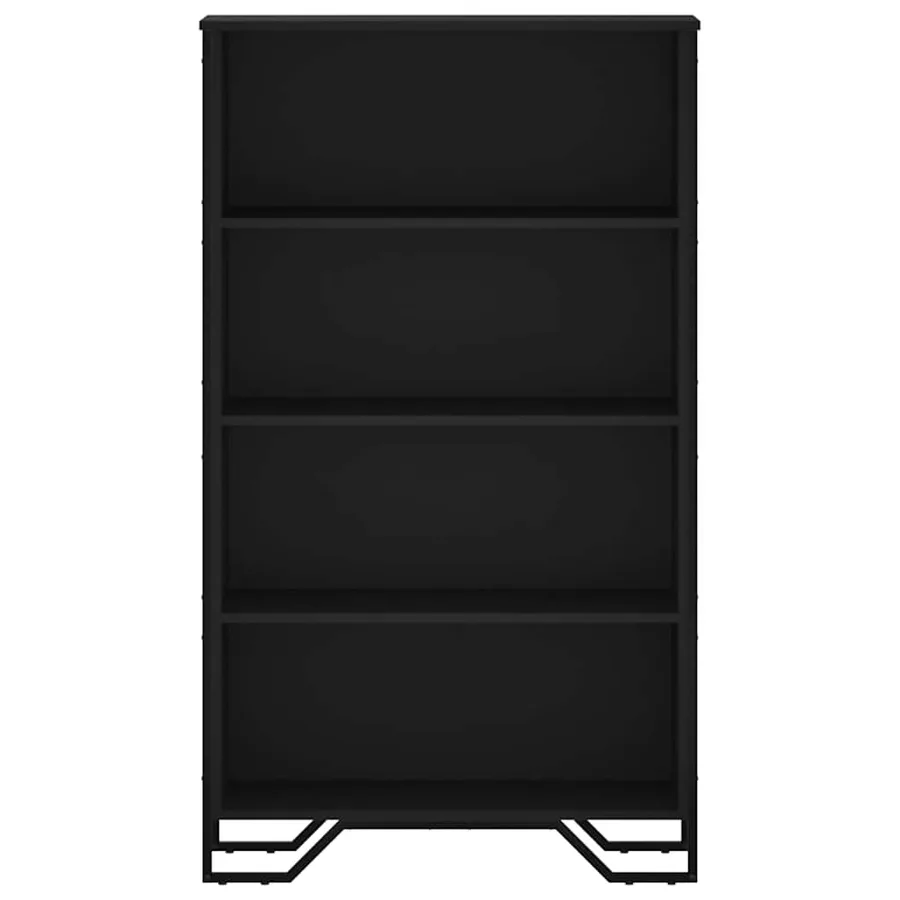 Bibliothèque noir 80x31x137,5 cm bois d'ingénierie - 4
