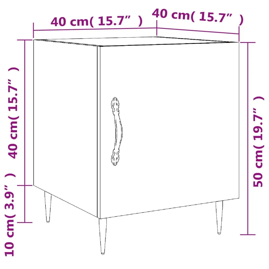 Table de chevet sonoma gris 40x40x50 cm bois d'ingénierie - 13