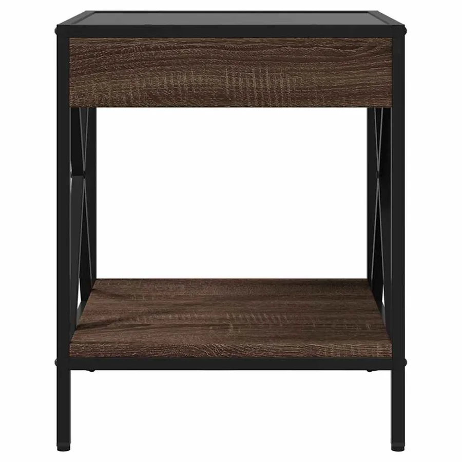 Table basse avec LED Infinity chêne marron 40x40x49 cm - 6