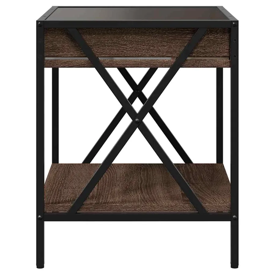 Table basse avec LED Infinity chêne marron 40x40x49 cm - 7