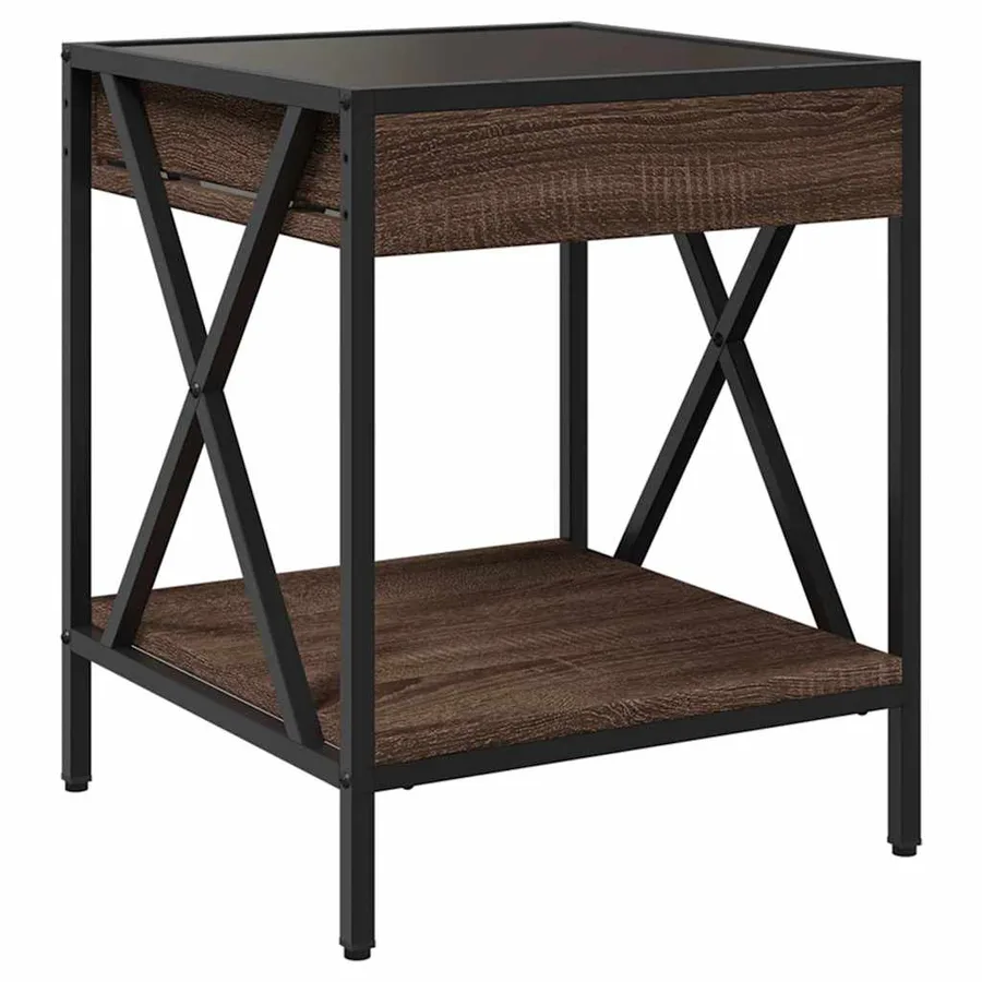 Table basse avec LED Infinity chêne marron 40x40x49 cm - 8