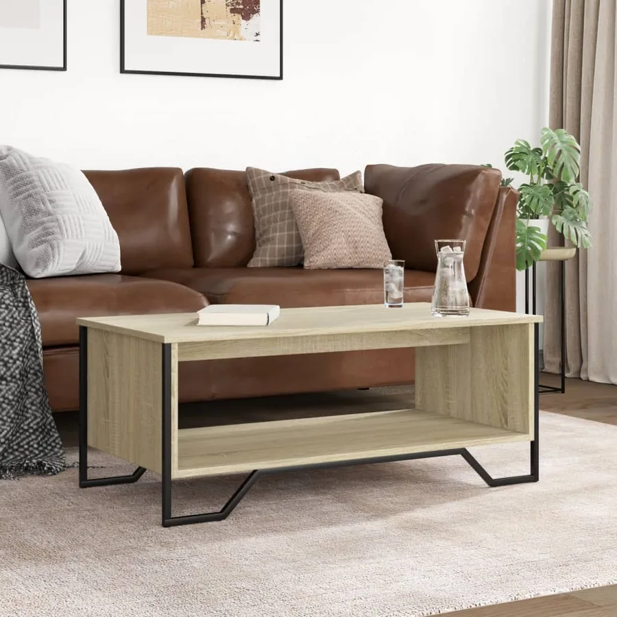 Table basse chêne sonoma 100x51x40 cm bois d'ingénierie - 3