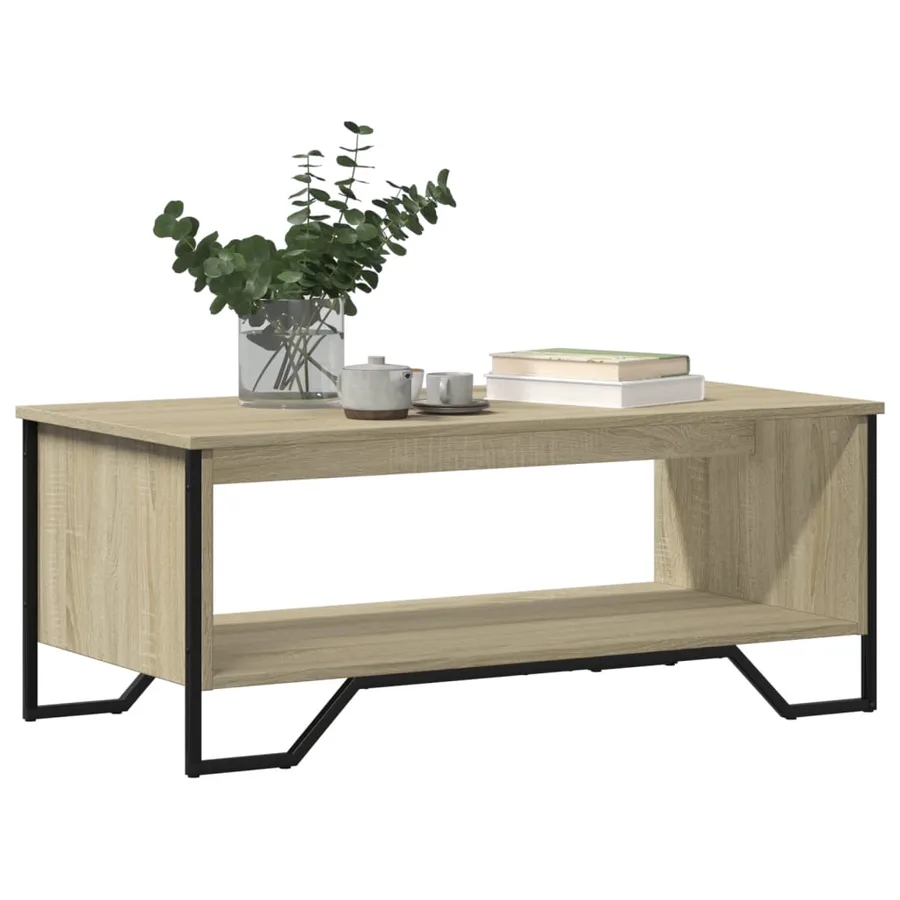 Table basse chêne sonoma 100x51x40 cm bois d'ingénierie - 4