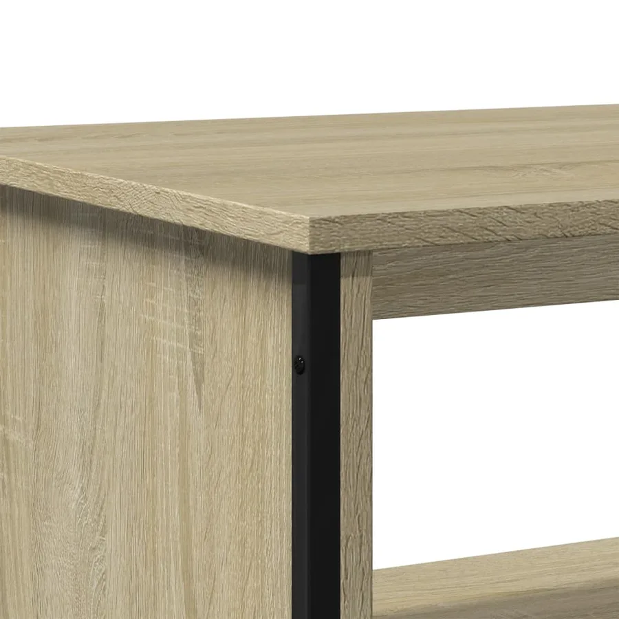 Table basse chêne sonoma 100x51x40 cm bois d'ingénierie - 8