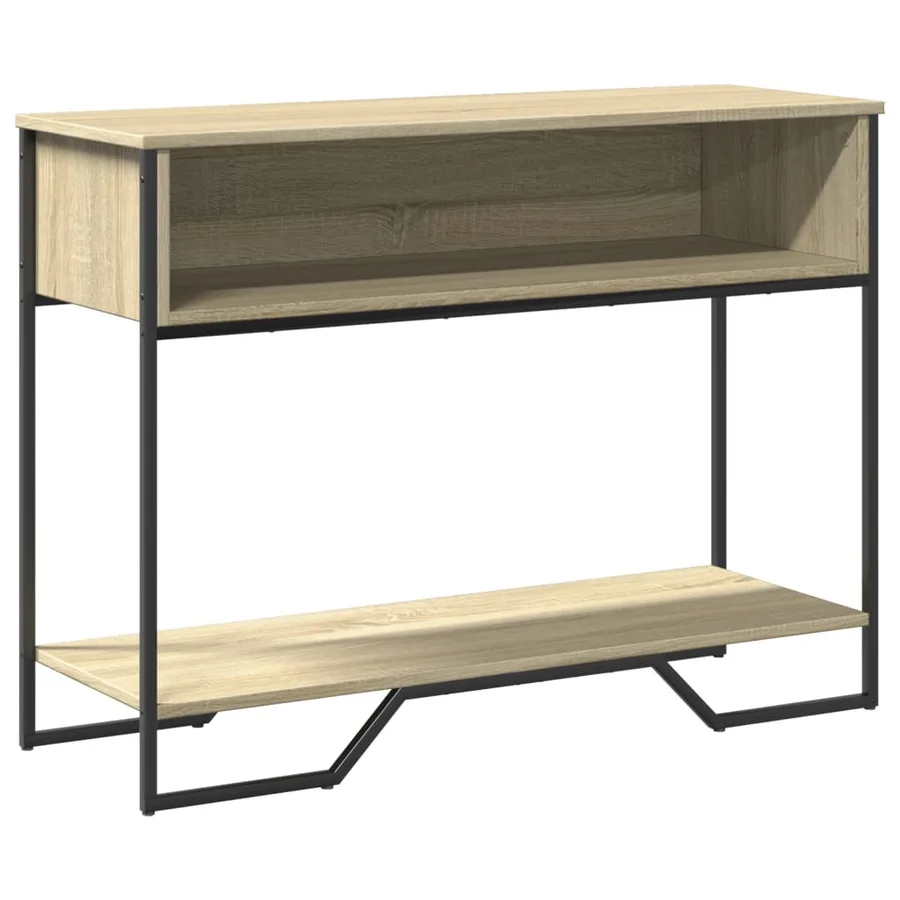 Table console chêne sonoma 100x35x74,5 cm bois d'ingénierie - 2