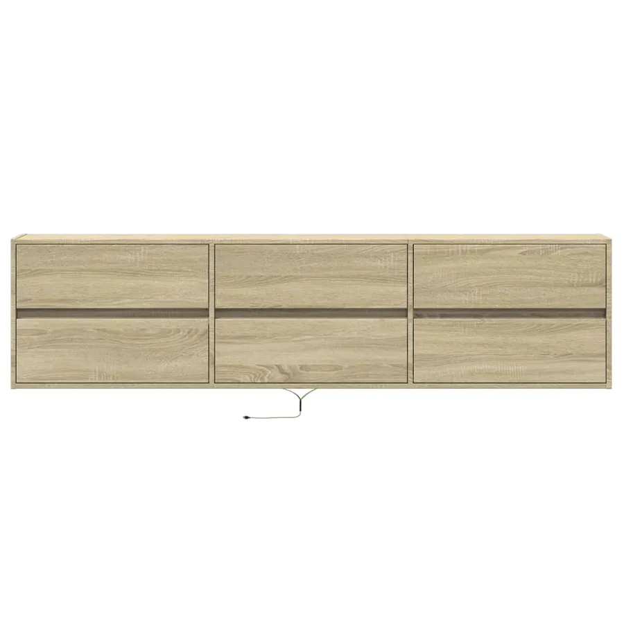 Meuble TV mural avec LED chêne sonoma 180x31x45 cm - 6