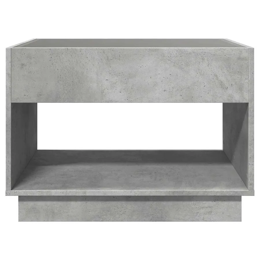 Table basse avec LED infini gris béton 90x50x50 cm - 6