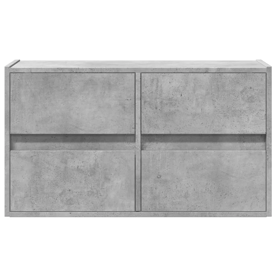 Meuble TV mural avec lumières LED gris béton 80x31x45 cm - 6