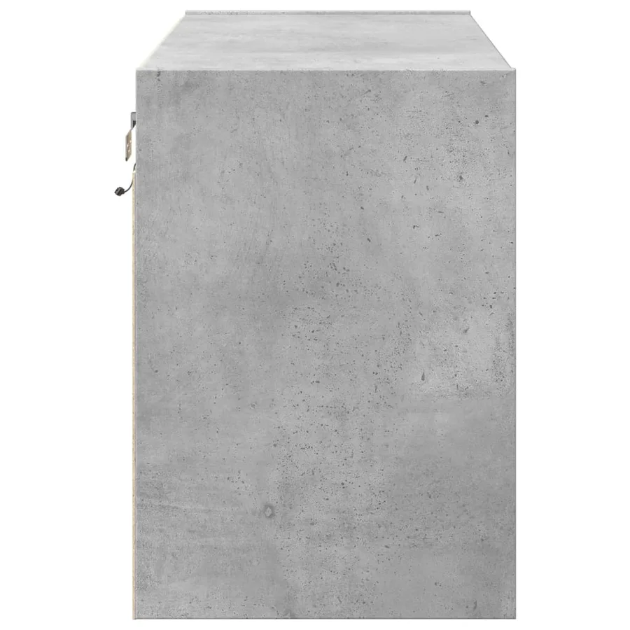 Meuble TV mural avec lumières LED gris béton 80x31x45 cm - 7