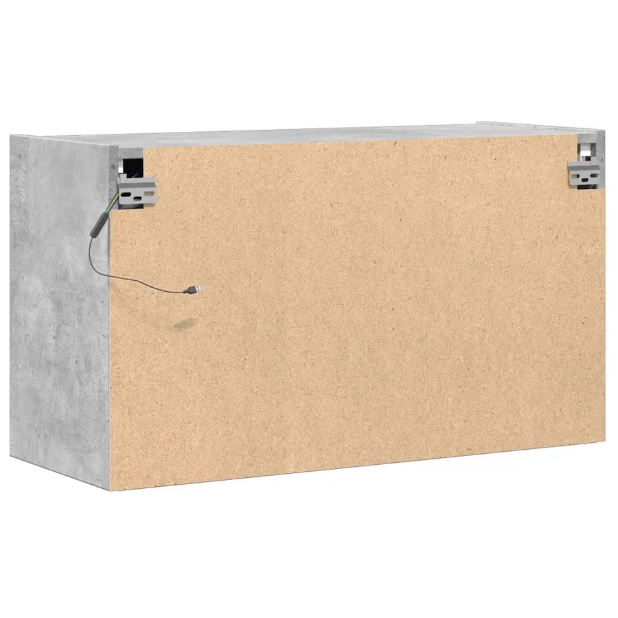 Meuble TV mural avec lumières LED gris béton 80x31x45 cm - 8