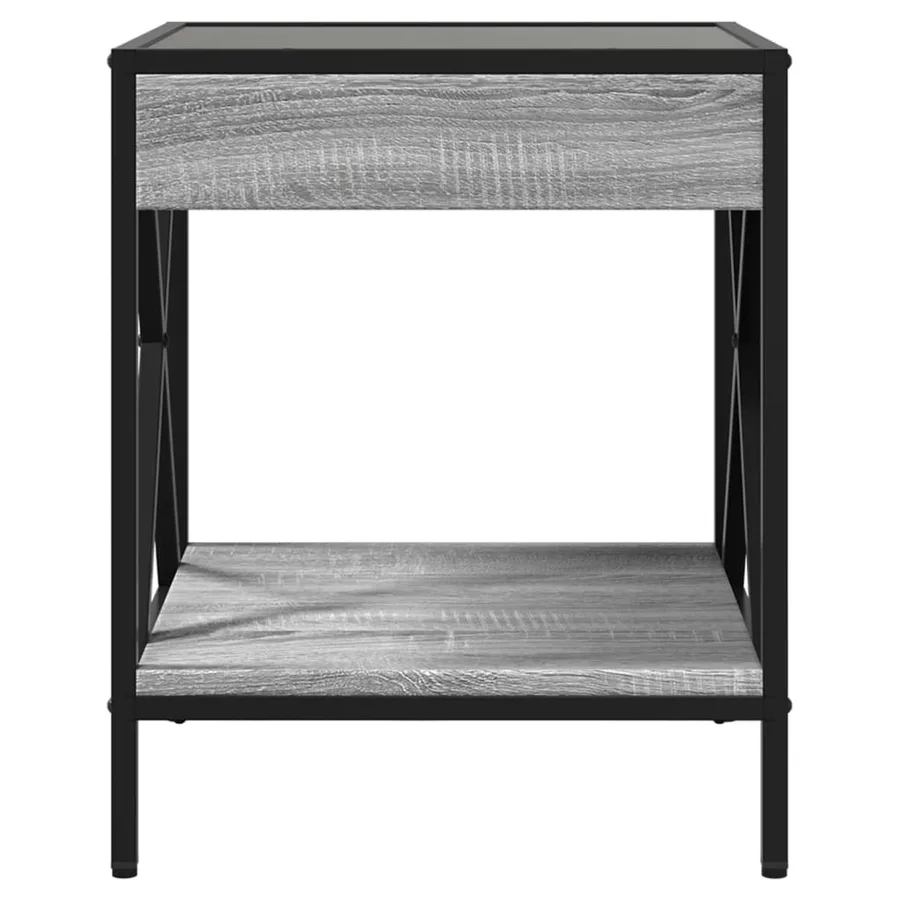 Table de chevet avec LED infini sonoma gris 40x40x49 cm - 6