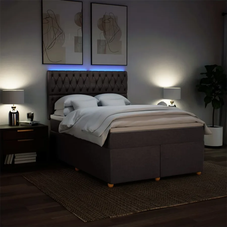 Sommier à lattes de lit avec matelas Marron foncé 140x190 cm - 4