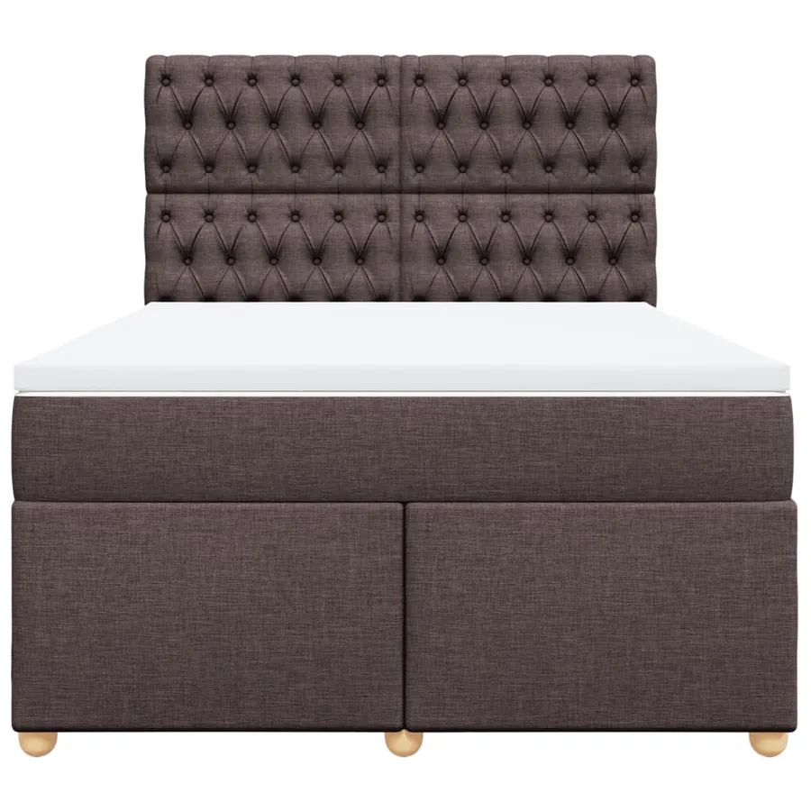 Sommier à lattes de lit avec matelas Marron foncé 140x190 cm - 6