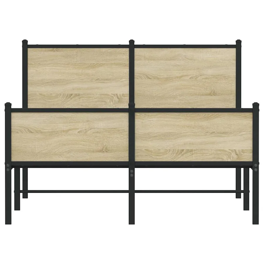 Cadre de lit en métal sans matelas chêne sonoma 120x200 cm - 5
