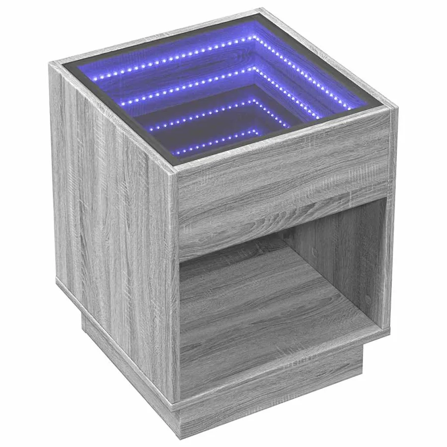 Table basse avec LED infini sonoma gris 40x40x50 cm - 3