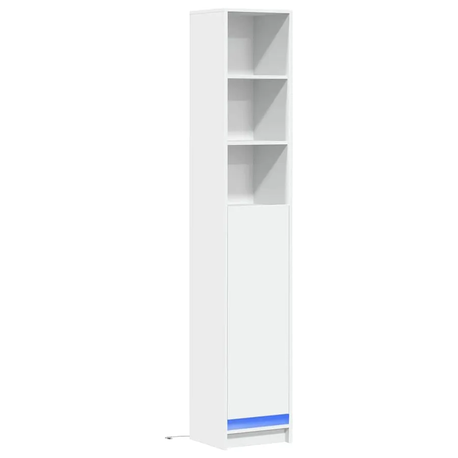 Buffet avec LED blanc 36x32,5x200 cm bois d'ingénierie - 3