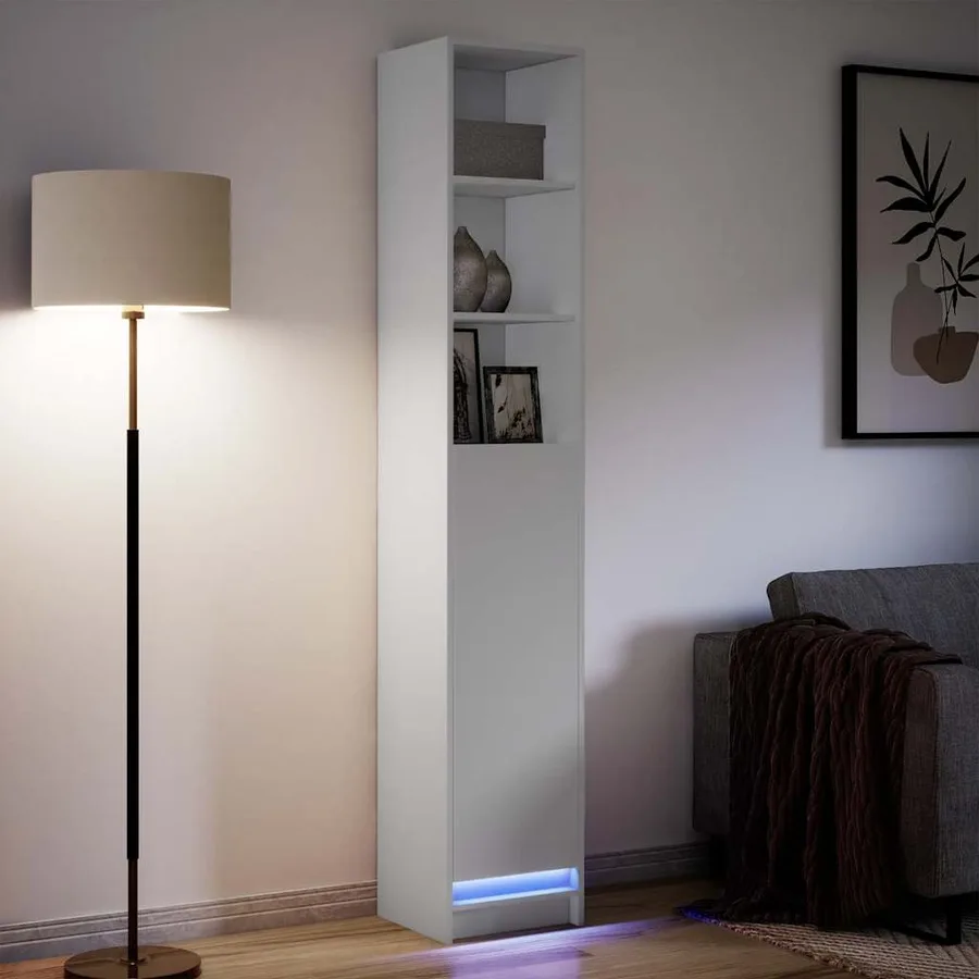 Buffet avec LED blanc 36x32,5x200 cm bois d'ingénierie - 5