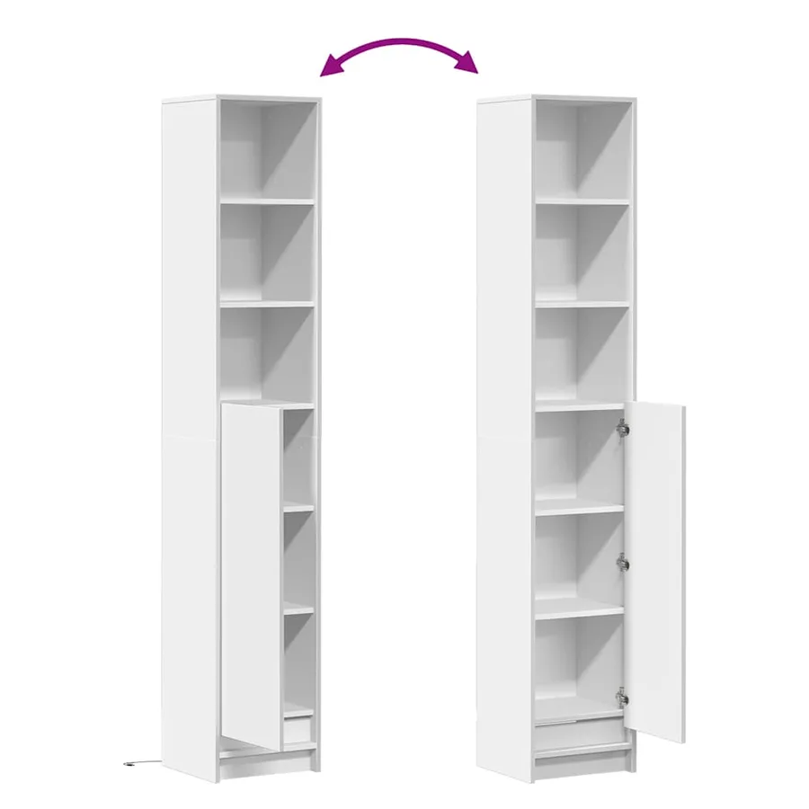 Buffet avec LED blanc 36x32,5x200 cm bois d'ingénierie - 9