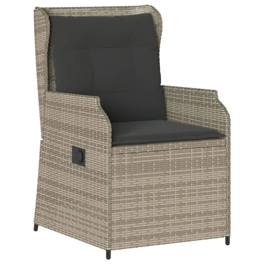 Chaises inclinables jardin lot de 2 et coussins résine tressée - 4